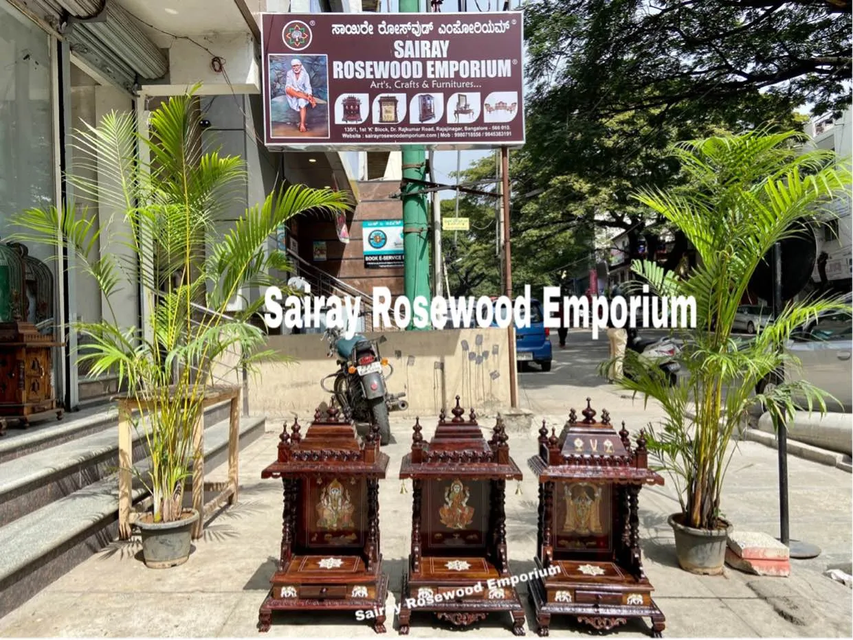 Rosewood inlay and carving Pooja Mantapa:
Pooja ...