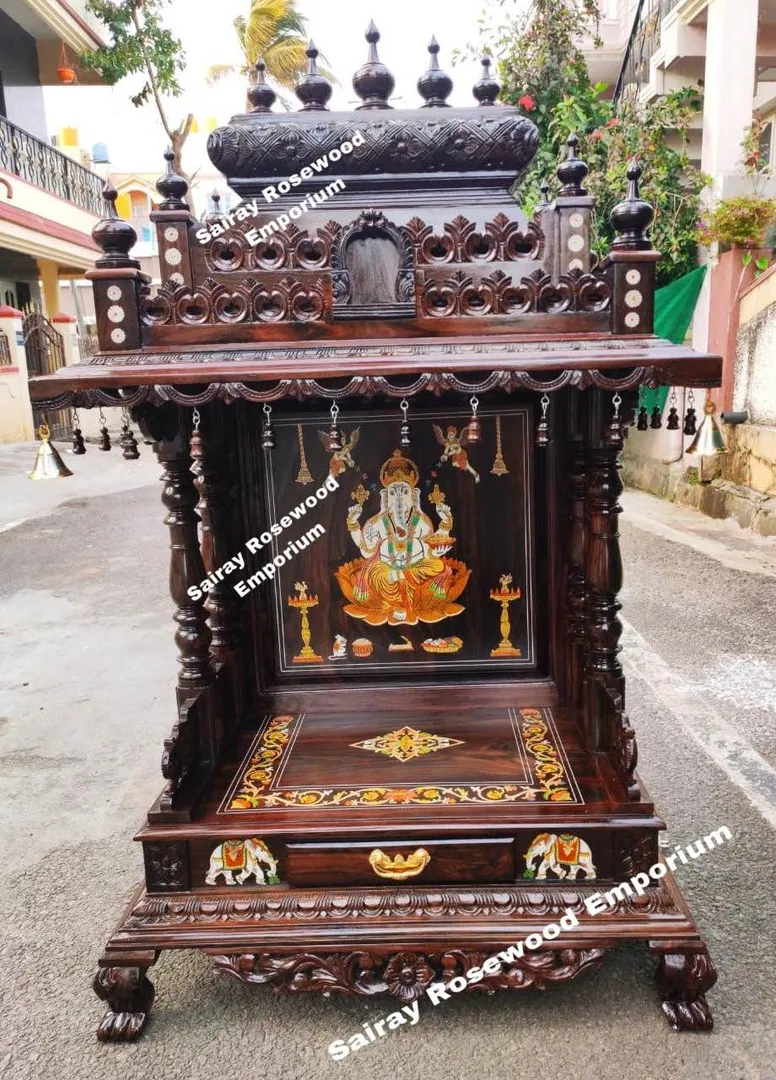Rosewood Pooja Mantapa:
Pooja Mantapa in inlay G...