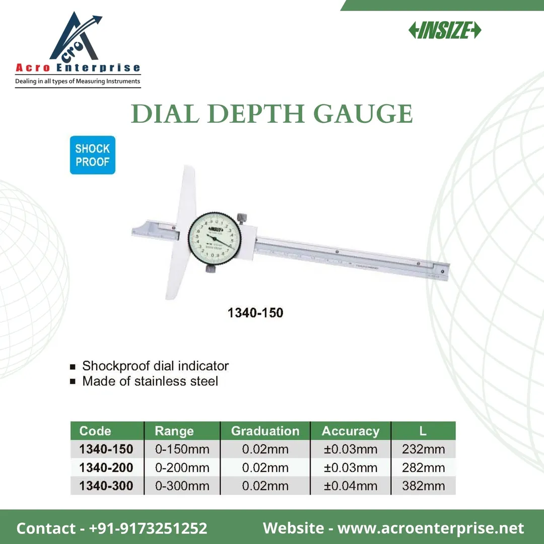 Dial depth gauge is used to measure depth. The dia...