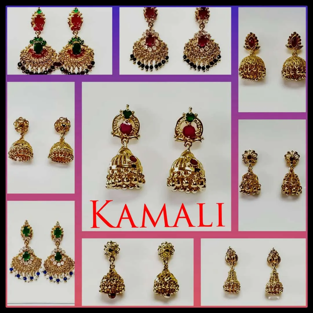 Ruby and Emerald stud and Drops with Crystal Hangi...