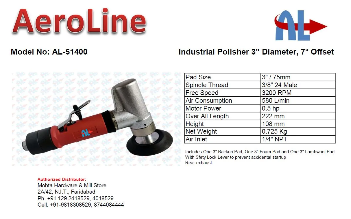 AeroLine Pneumatic Buffer for Polishing.
This 3" ...