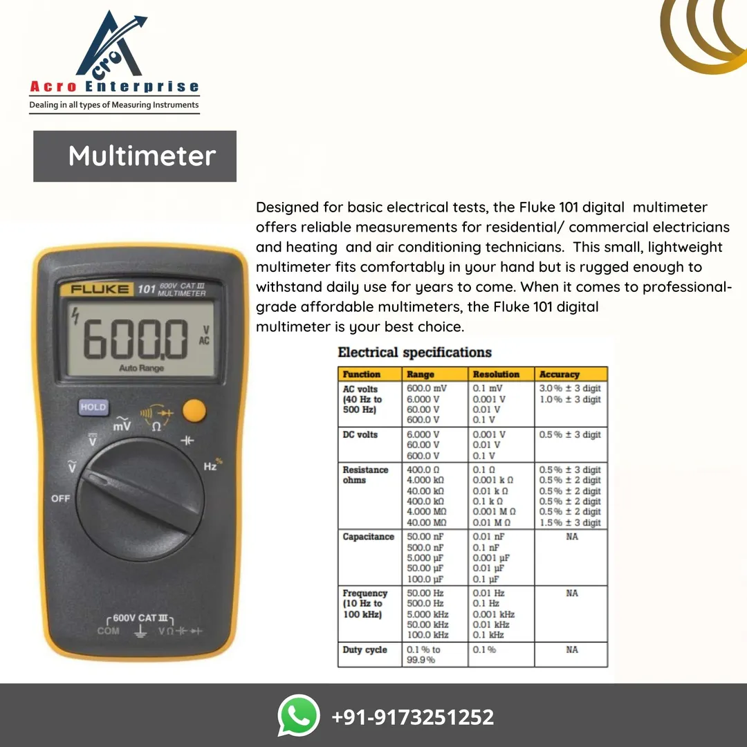 Fluke 101 Digital Multimeter designed for basic el...