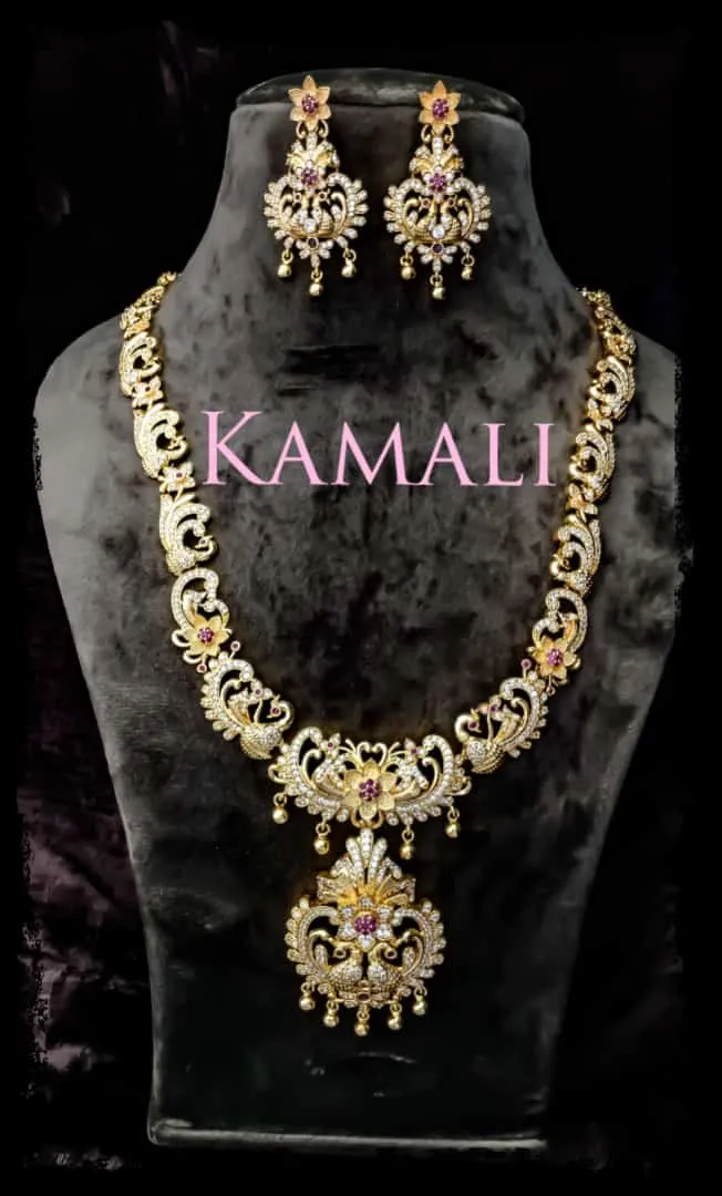 Classic Gold Plated Haram Wedding Jewellery Set fo...
