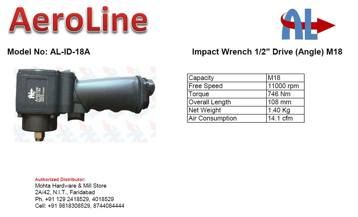 AeroLine Pneumatic Impact Wrench for Industrial us...