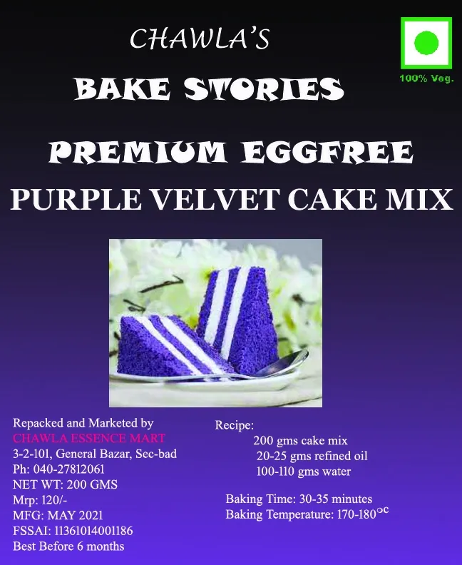 Launching Chawla's bake stories premium egg free p...