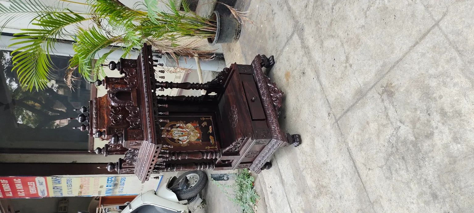 Rosewood Pooja mantapa
Depth 18"
Width 24"
Heig...