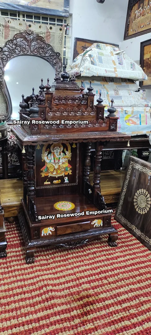 Rosewood Pooja mantapa
Depth 21"
Width 28"
Heig...