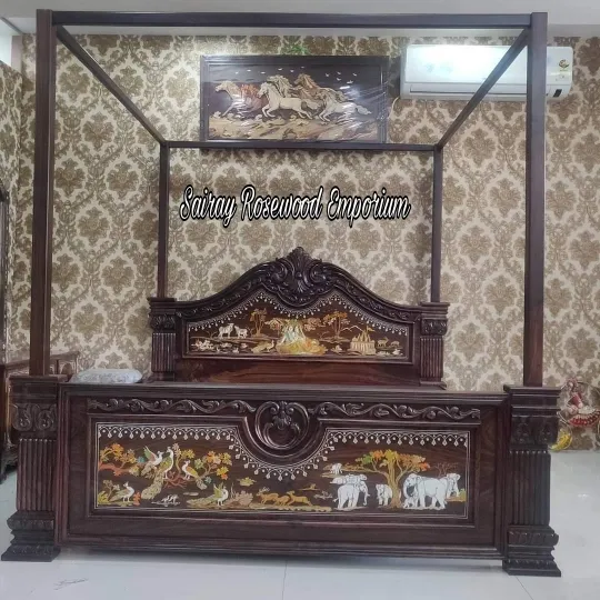 Rosewood Cot 6X6.5 mattress Size
With inlay work ...