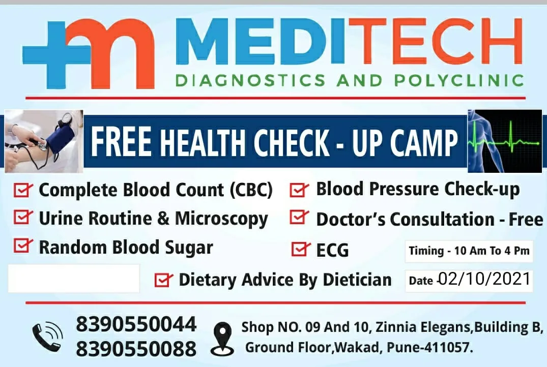 FREE HEALTH CHECK-UP CAMP-
1.Complete Blood Count...