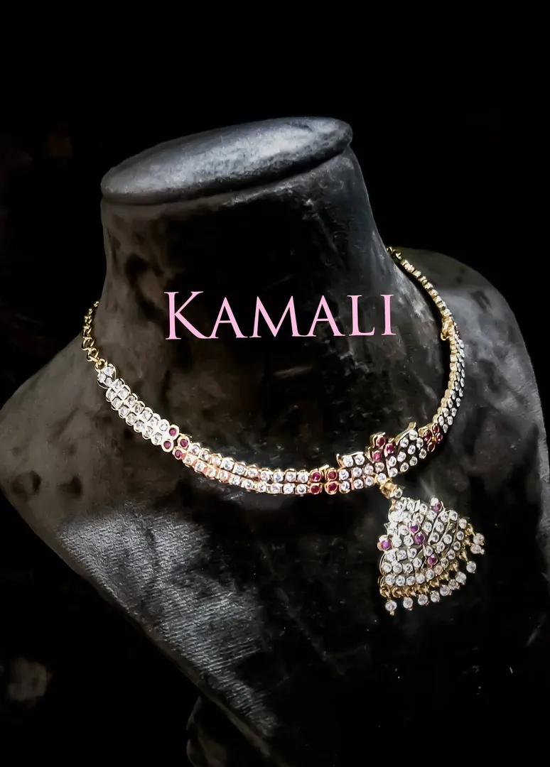 Attigai Necklace l White Stone Impon Necklace l Ka...