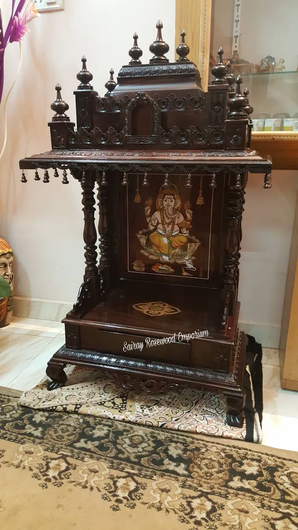 Rosewood Pooja mantapa
Depth 21"
Width 32"
Height...