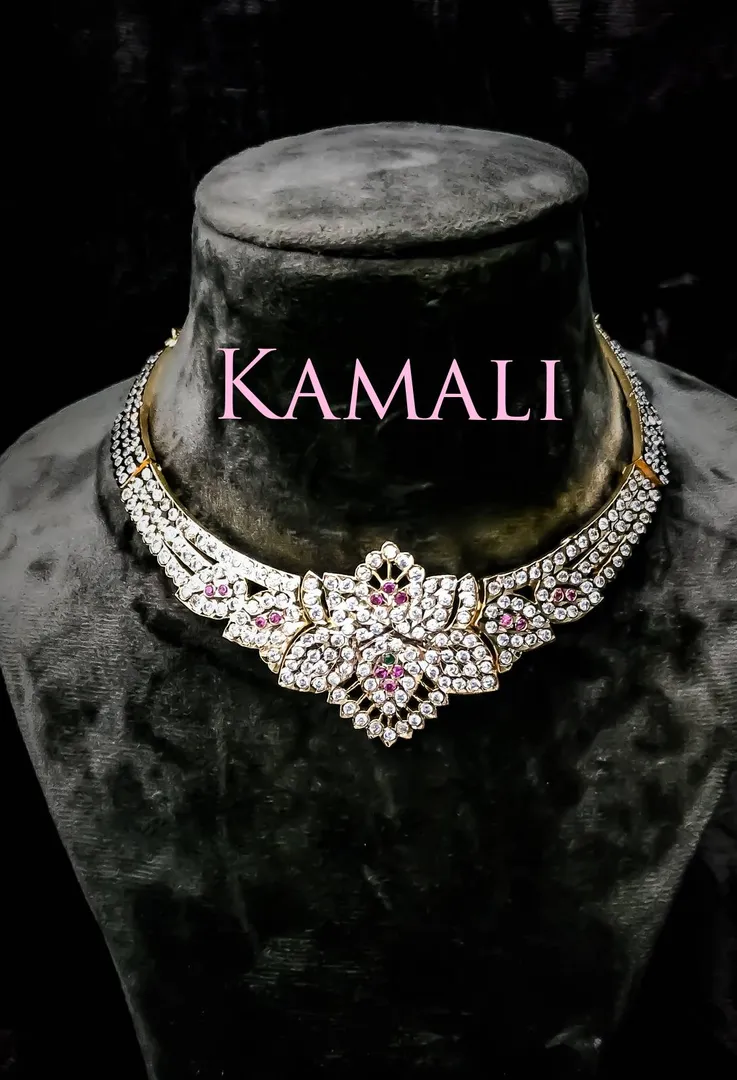 Attigai Necklace l White Stone Impon Necklace l Ka...