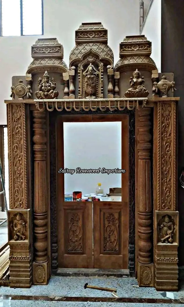 Teak wood pooja mandair
Combination of Floweral a...