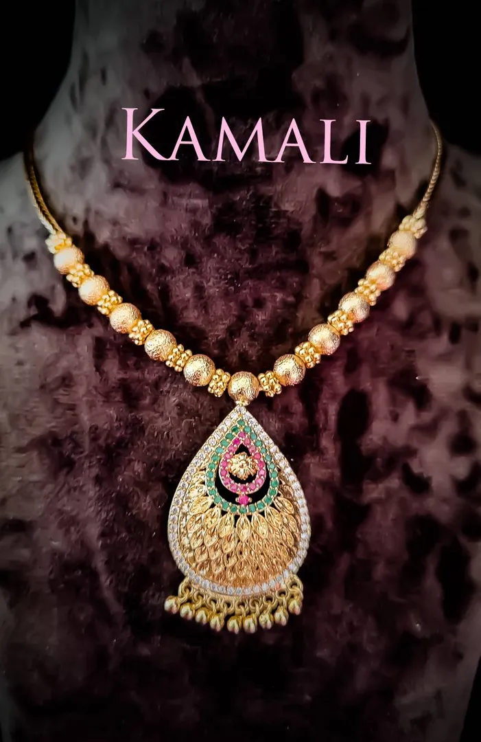 Gold Plated Ball Necklace
Varikkai Necklace
Gold...