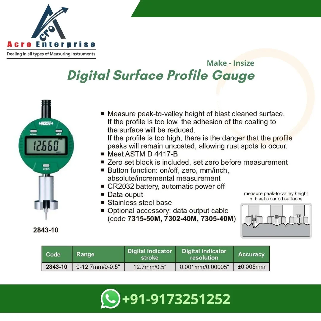 Digital Surface Profile Gauge Is used to measure p...