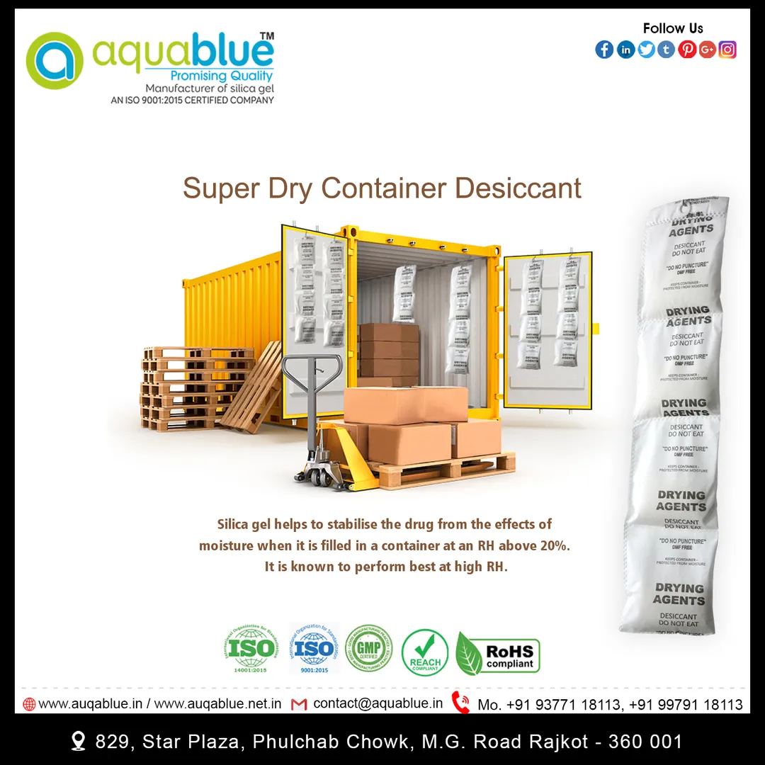 Container Desiccant Pouch/Bag/Strip AQUABLUE Conta...