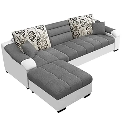 4 Seater side changeable L Shape Sofa Set (Dark Gr...