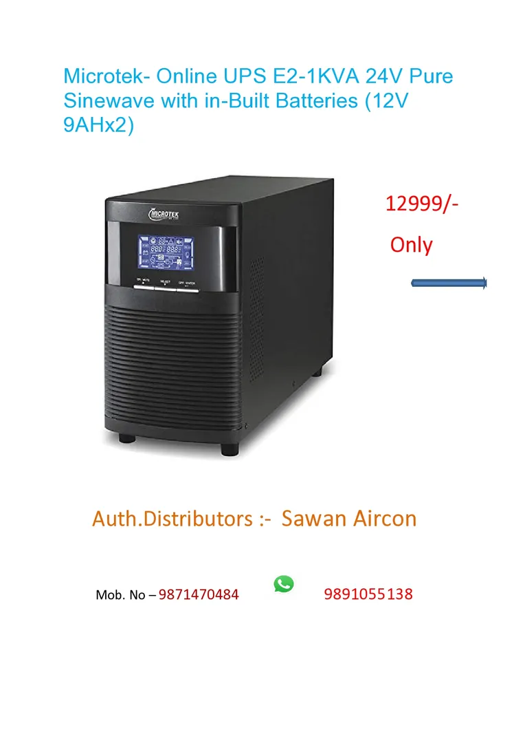 Microtek- Online UPS E2-1KVA 24V On incredible pri...