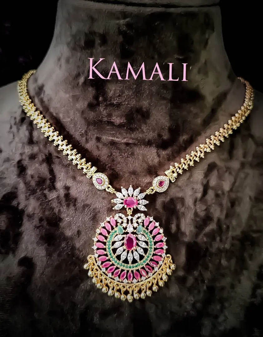 Dollar Chain
Semiprecious Ruby Stones and CZ Ston...