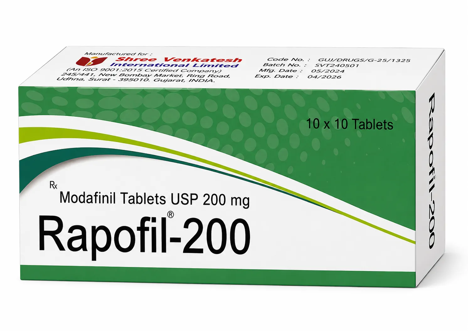 Rapofil-200 (Modafinil Tablets USP 200mg) | Global Bulk Supplier & B2B Exporter: USA, UK, Thailand, Australia, Singapore, Jamaica | Ernest Impex image 1