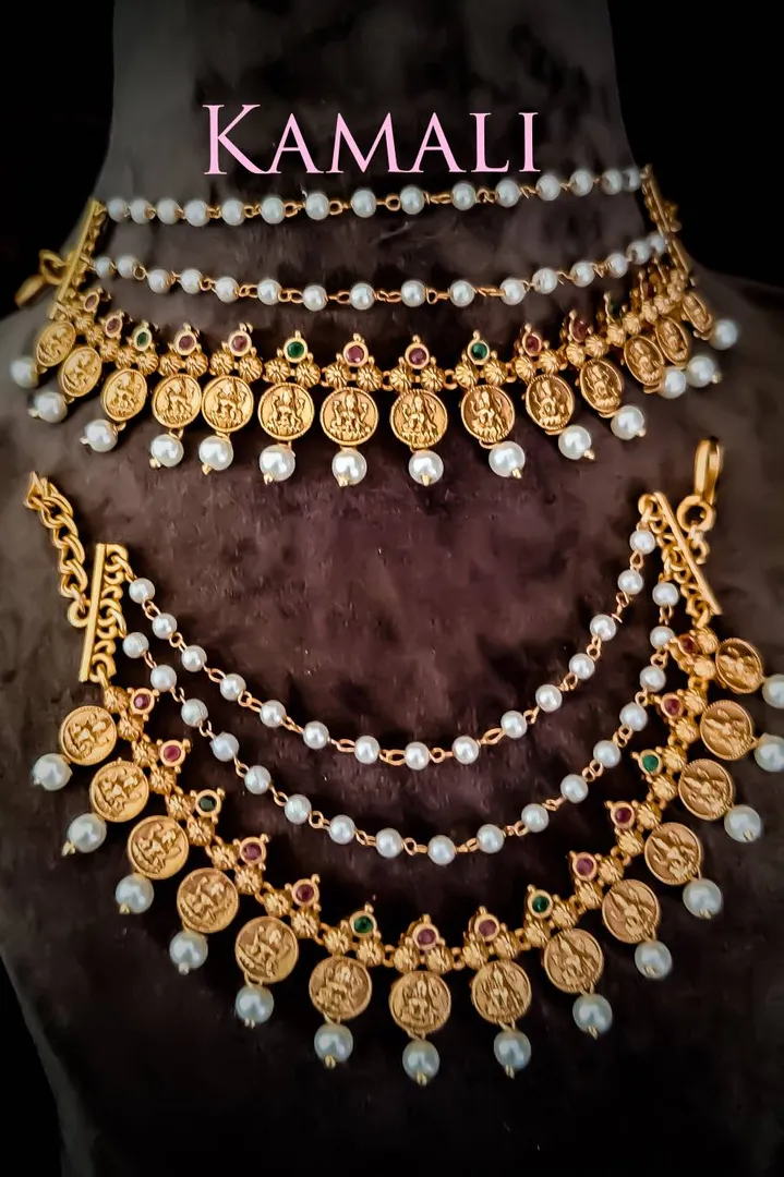 Side Ear Chains - Kadhu Maatal - Gold Plated Antiq...