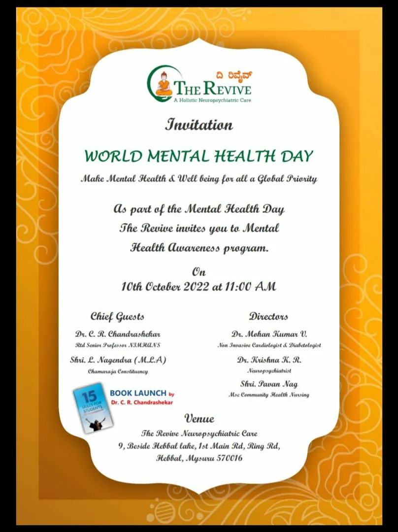 As Part of the Mental Health Day The Revive Invite...