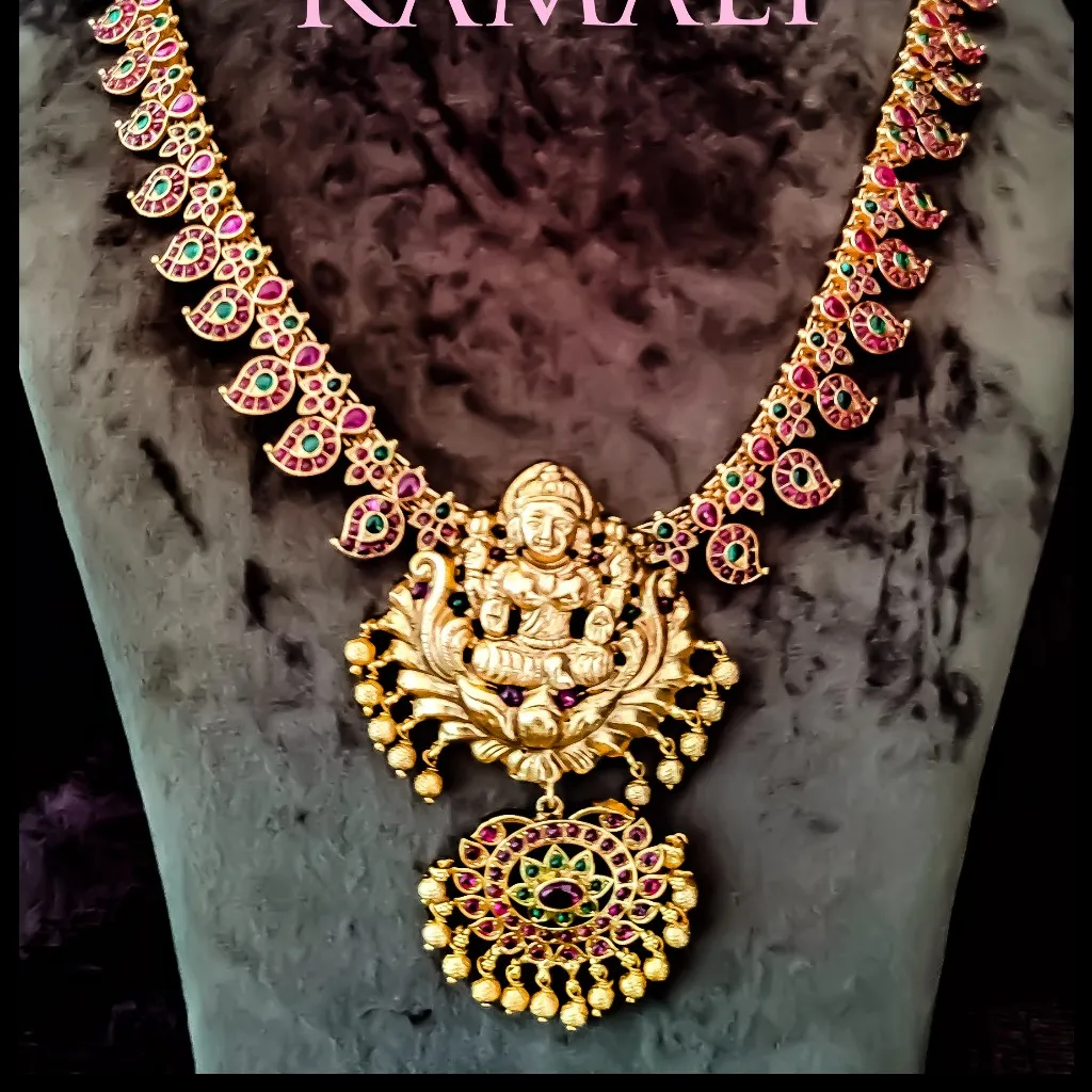 Mango Haram with Kempu stones and Nagas Lakshmi Mo...