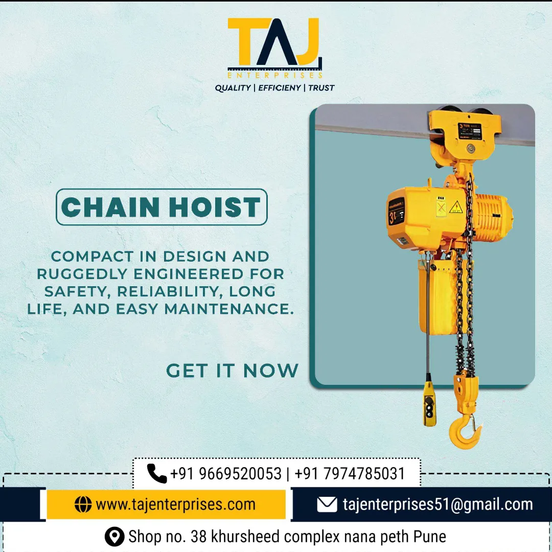 #TAJENTERPRISES
#ELECTRICHOIST #chainhoist #chain...