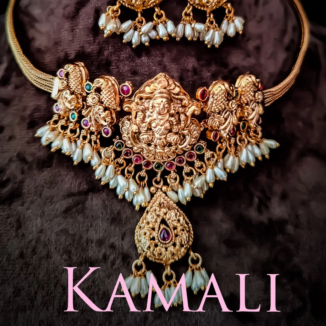 Antique Lakshmi Choker with Long Stud drops
Adorn...