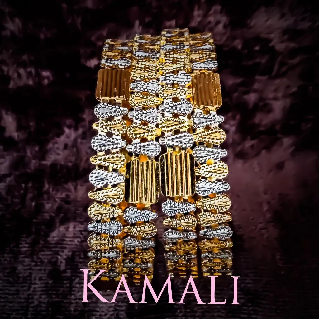 Rhodium Plated Gold Mixed Bangles
Artificial Gold...