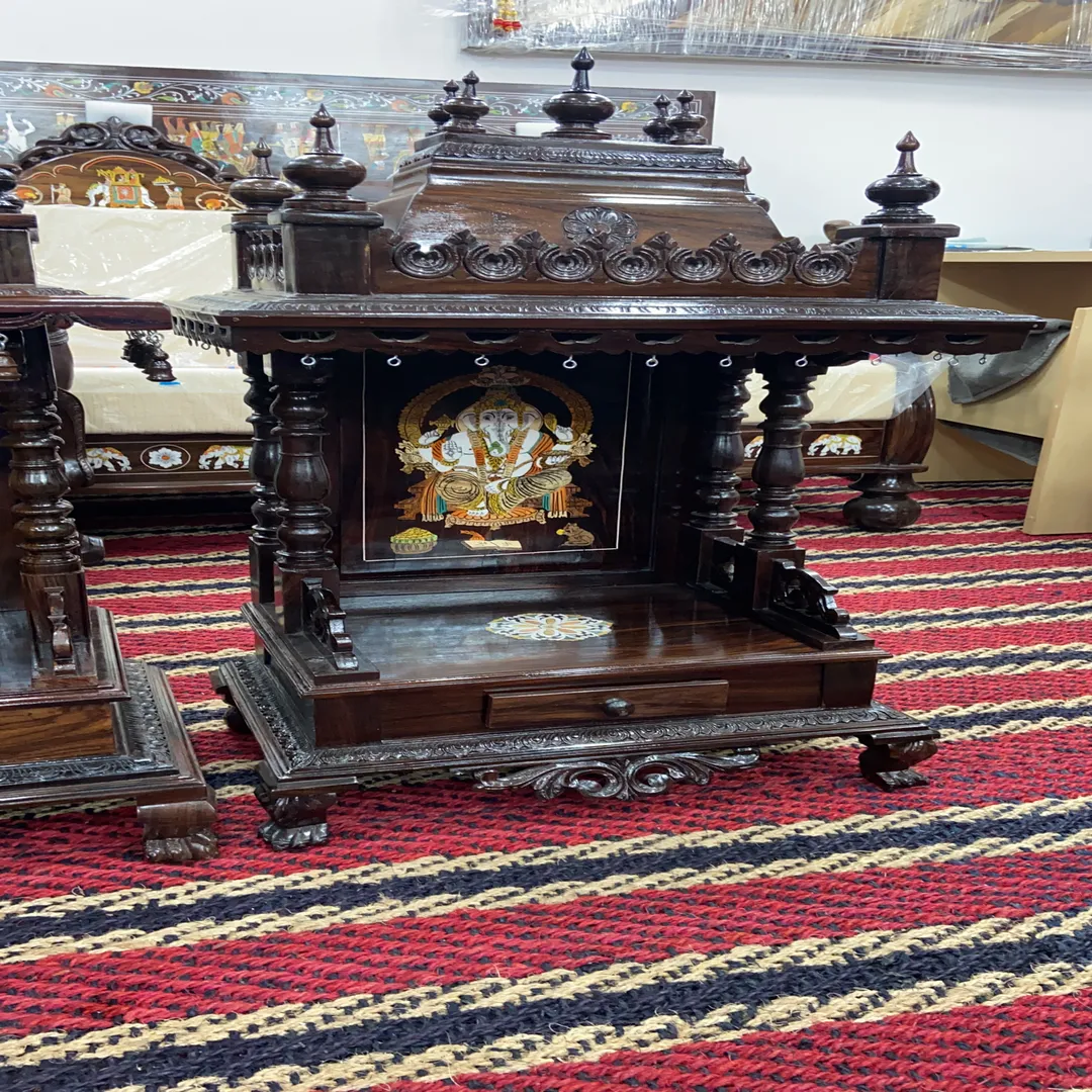 Rosewood Pooja Mantapa:
Single dome Pooja mandir i...