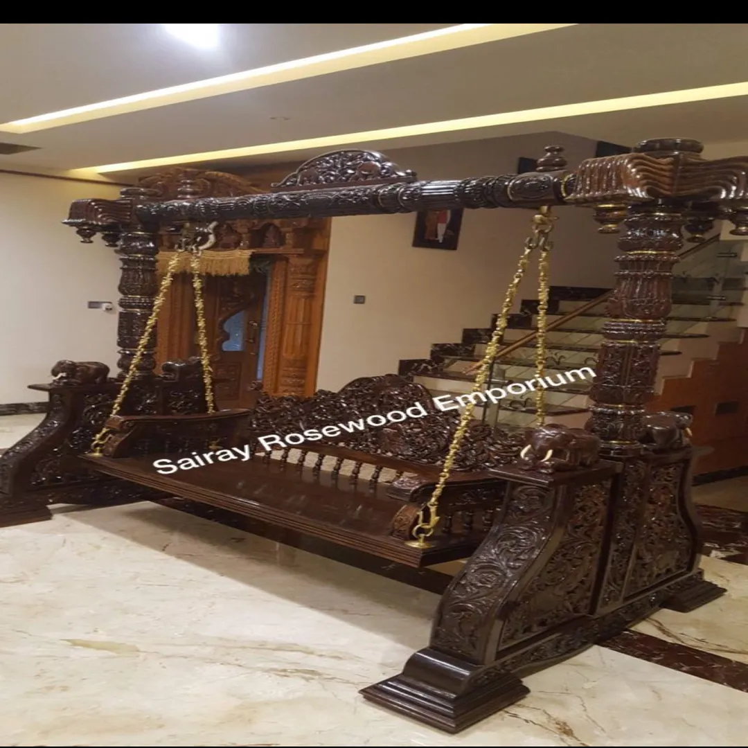 Rosewood Carved Swing:
Handmade intricate carvin...