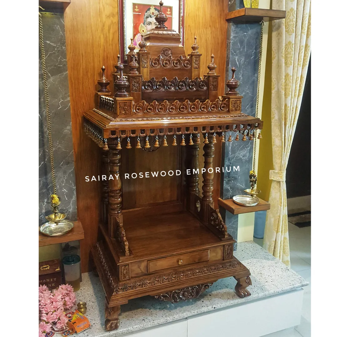 Teak wood Pooja mantap
Depth 21"
Width 28"
heig...