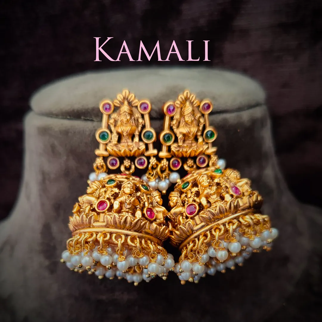 Antique Jumkkas adorned with Red and Green Kempu s...
