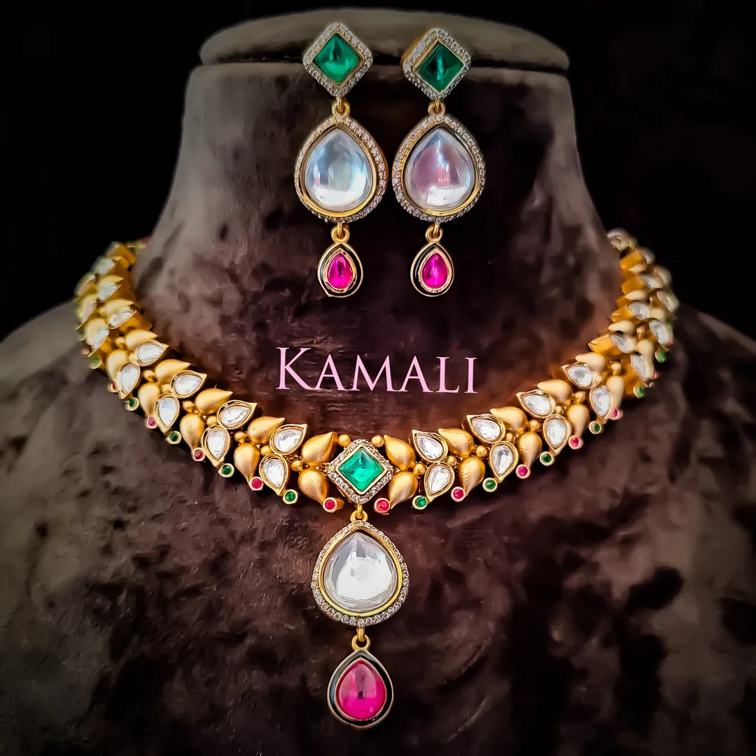 Kundan Necklace Set with Jumkkas
Kamali Queen Rad...