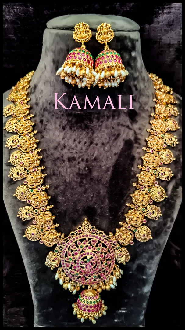 Antique Bridal Collections
Adorned with Kempu sto...