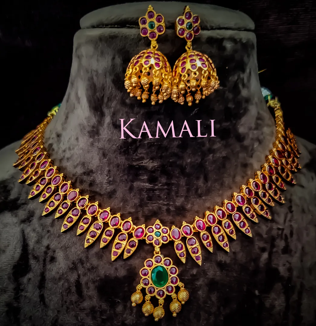 Oxidised Gold Plated Antique Necklace set for girl...
