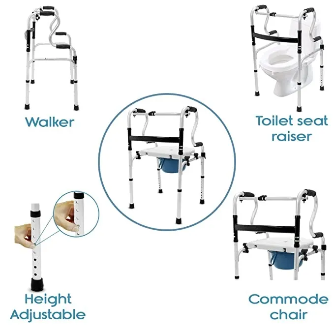 Commode with Walker bath chair
MULTIPURPOSE USAGE:...