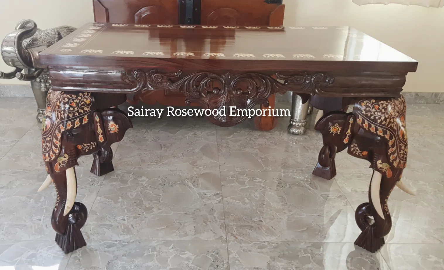 Rosewood Console table with Antique Carving Combin...