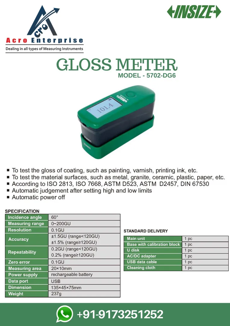 A glossmeter (also gloss meter) is an instrument w...