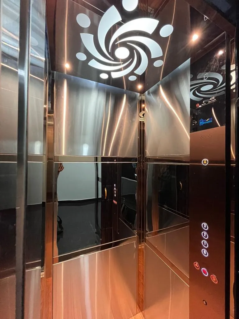 Power Elevators Rosegold design cabin refers to an...