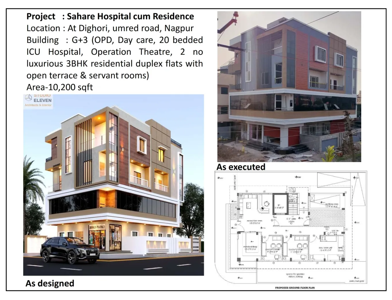Project : Sahare #Hospital cum #Duplex Residence...
