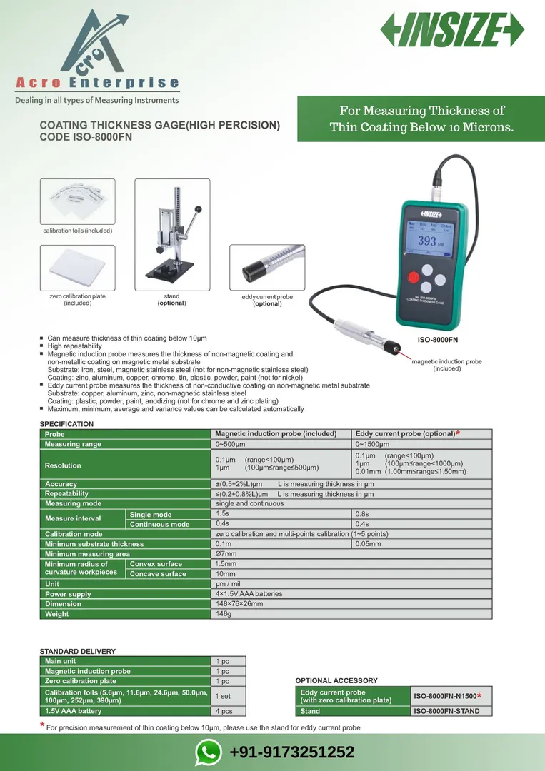 Coating thickness gauge for checking coating less ...
