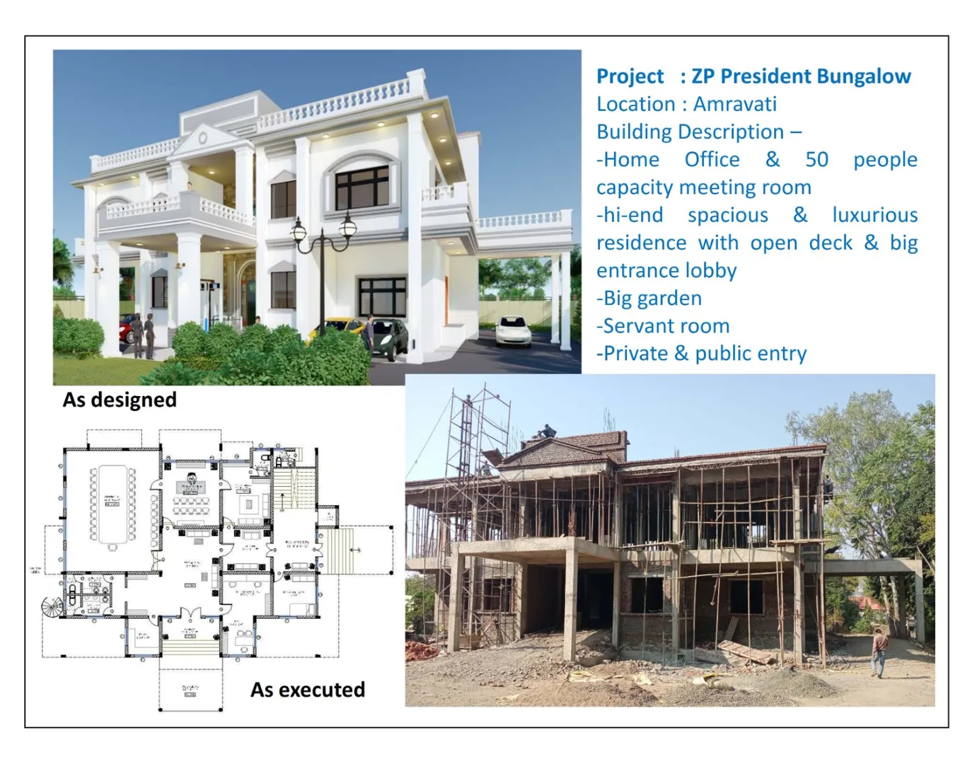 Project : ZP president Bungalow
Location : Amra...