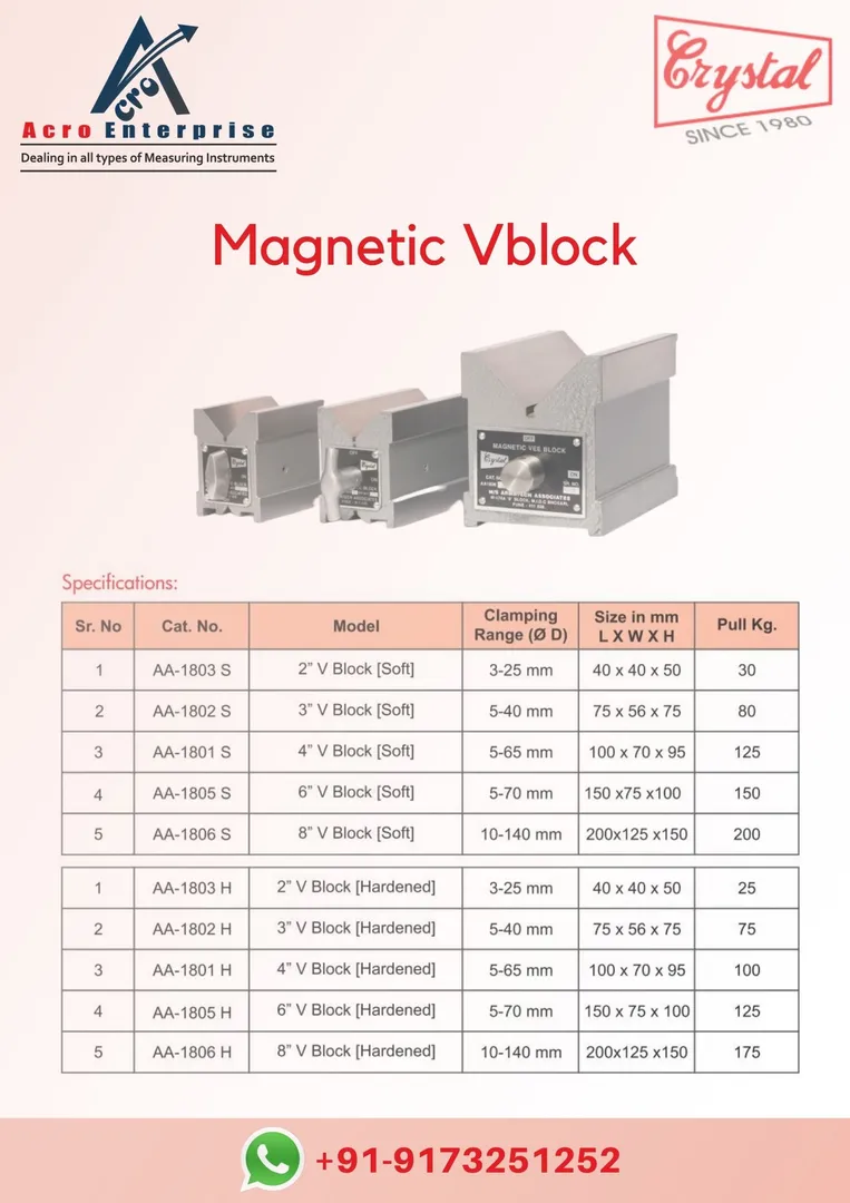 V-Block Used to Hold the Cylindrical Objects in pl...