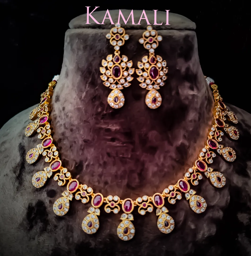 Kempu Necklace Set for Women
Kamali Queen Lazuli ...