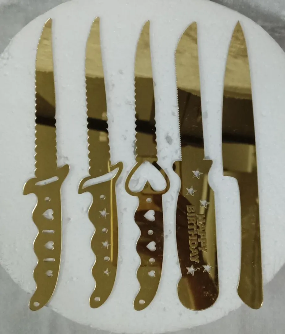 cake cutting acrylic golden knife #cakecuttingknif...