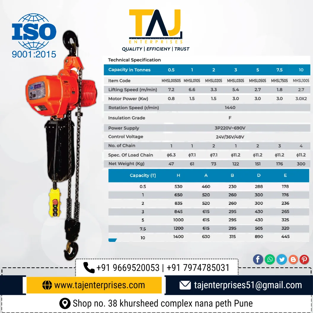 #tajenterprises
#electricchainhoist #pullingliftin...