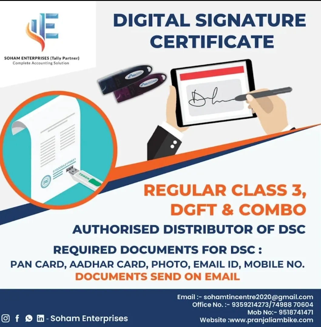 Digital Signature Certificate in Pune
We are havi...