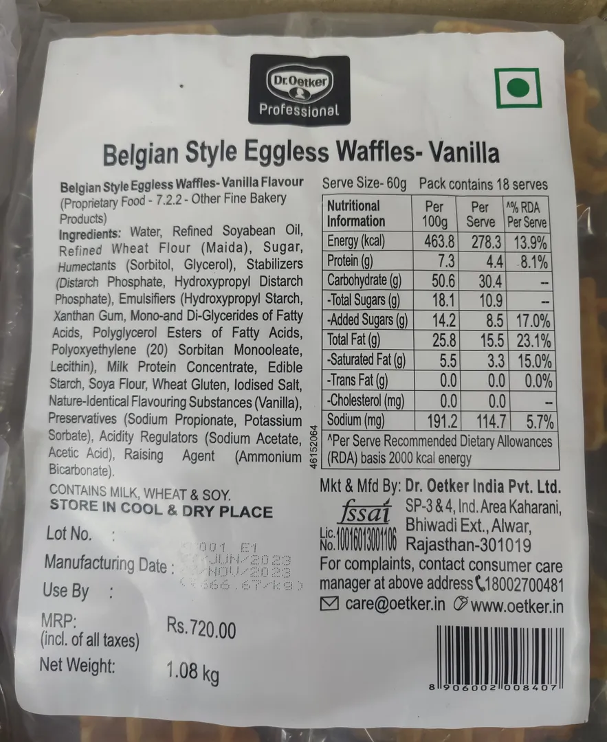 Belgian Eggless Waffles Vanilla flavour now availa...